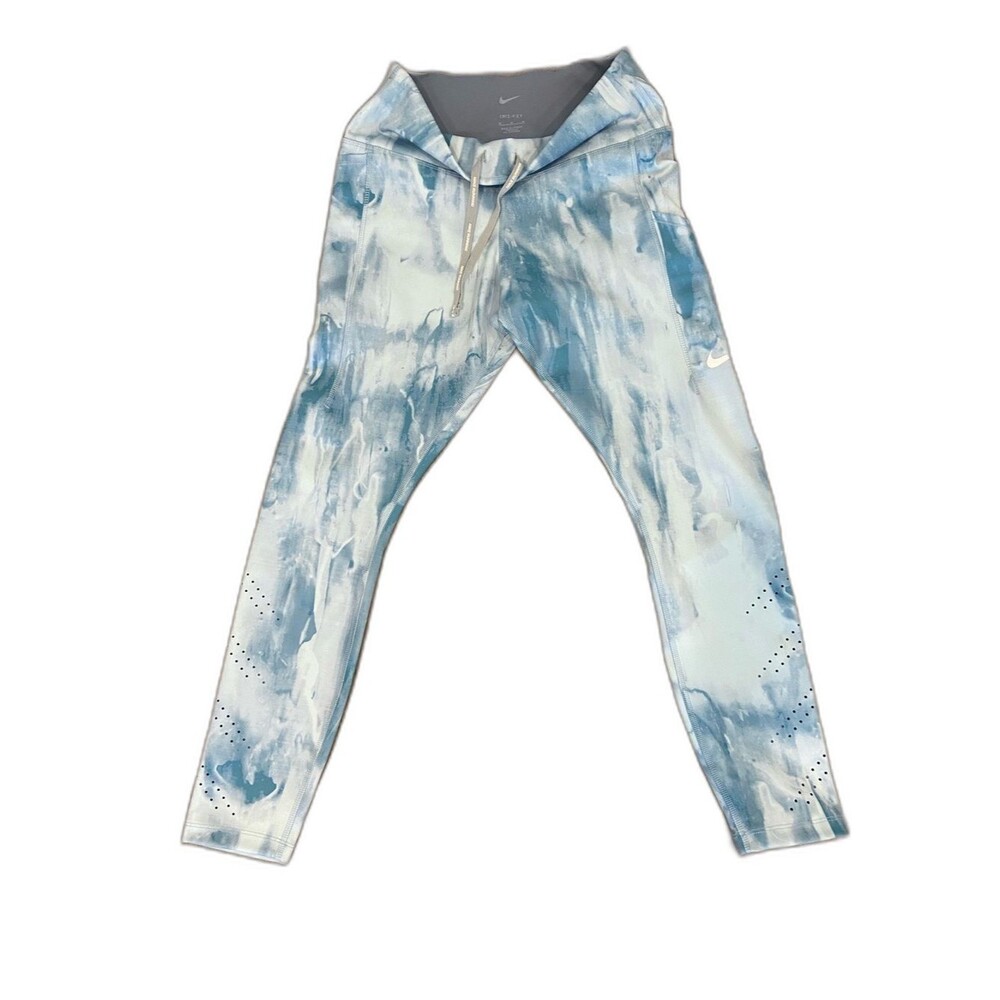 Nike Light Blue Tie-Dye womens' Performance Leggings Jogging Athletic